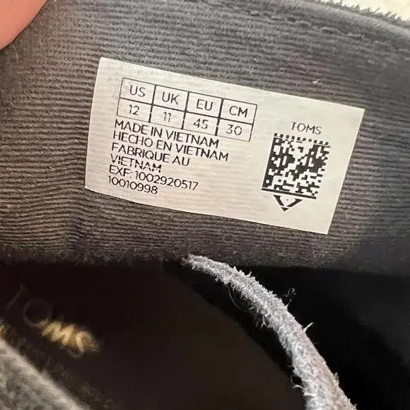 TOMS Mens Boot Porter Charcoal Gray Suede Boots Suede Boots Lace Up Mens sz 12 - Picture 7 of 9